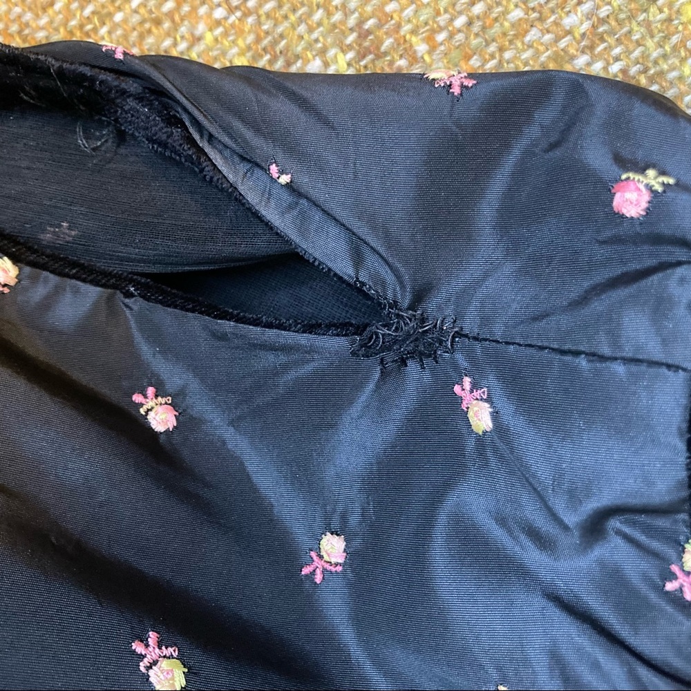 FABULOUS vintage rose bud taffeta dress, size S - Picture 11 of 11